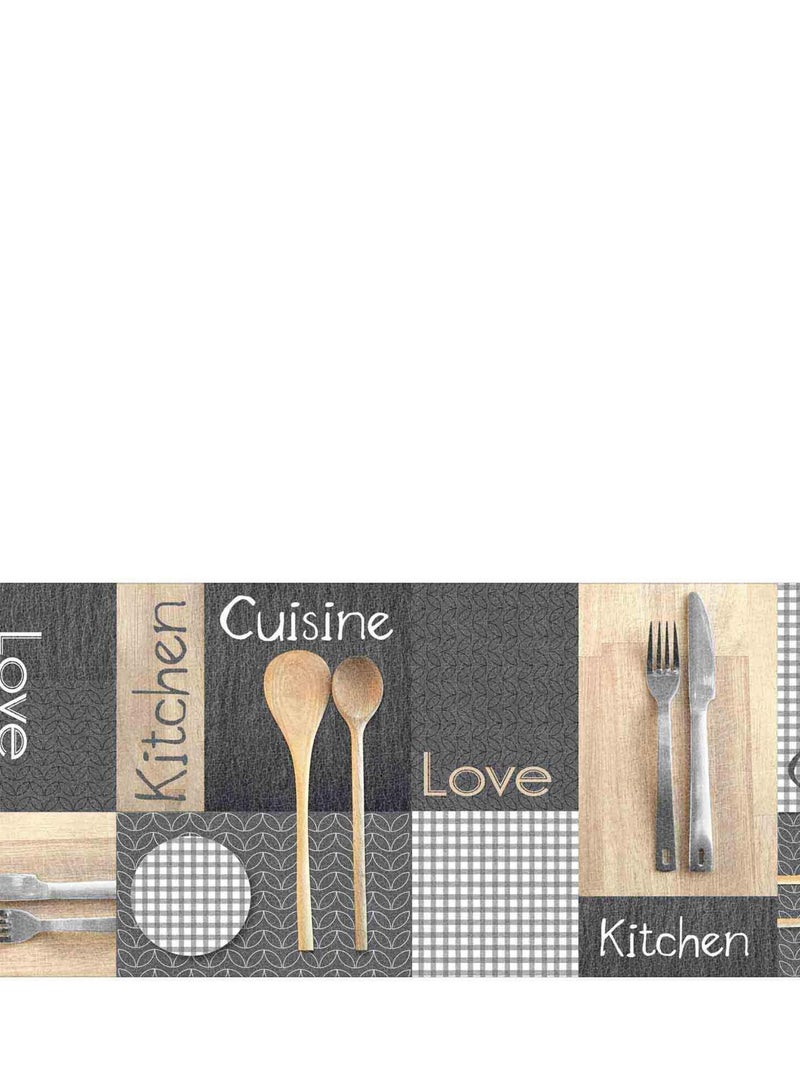 Tapis mousse 45 x 120 cm Cantine Noir - Kiabi