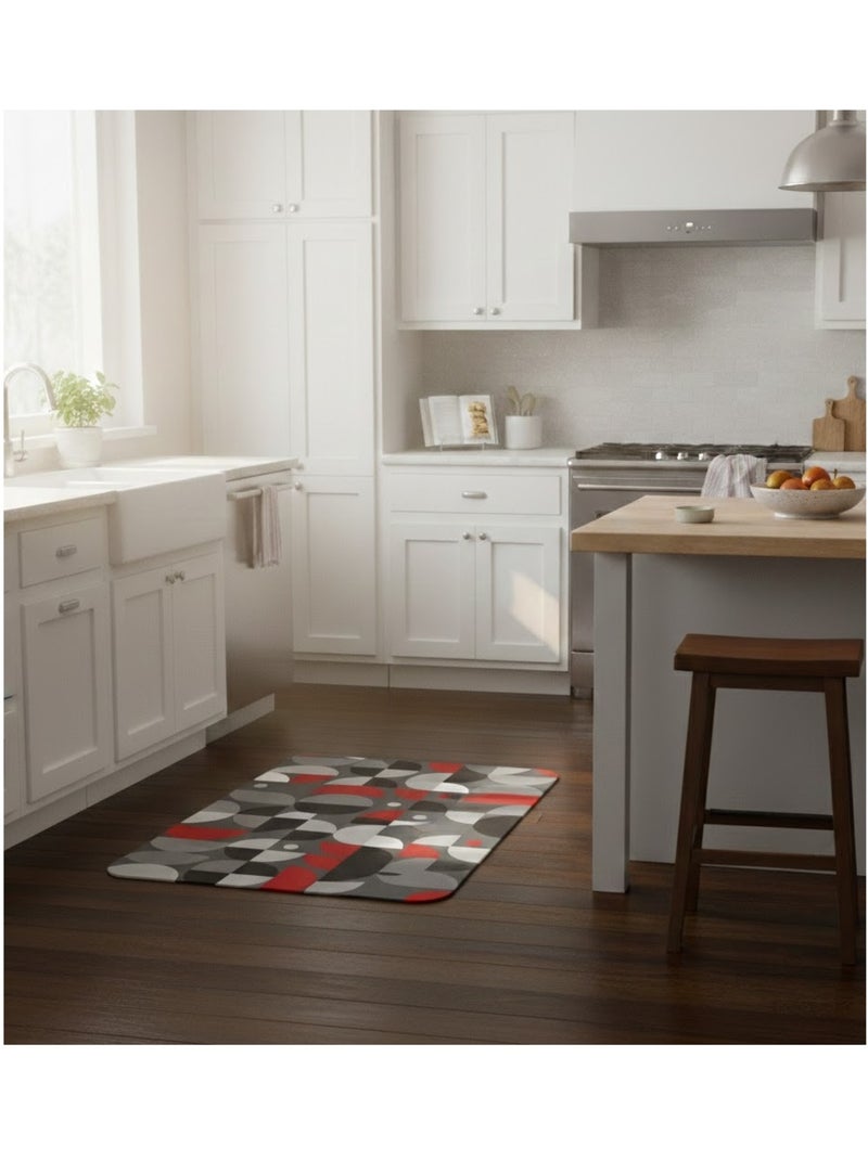 Tapis mousse 45 x 75 cm Graphism Rouge - Kiabi