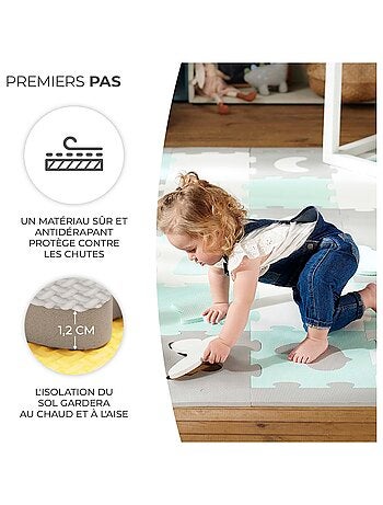 Tapis Mousse Kinderkraft LUNO SHAPES avec 30 Puzzles, Formes Découpées et Sac Inclus