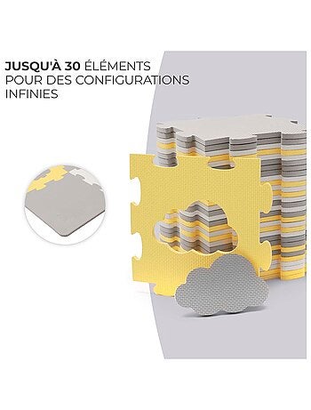 Tapis Mousse Kinderkraft LUNO SHAPES avec 30 Puzzles, Formes Découpées et Sac Inclus