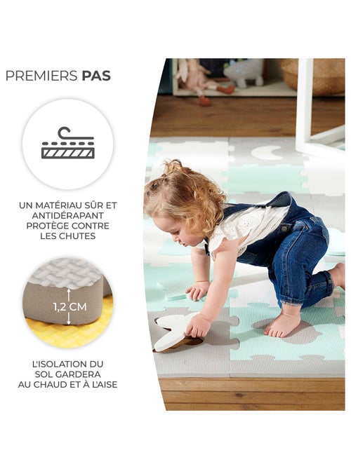 Tapis Mousse Kinderkraft LUNO SHAPES avec 30 Puzzles, Formes Découpées et Sac Inclus - Kiabi Tapis Mousse Kinderkraft LUNO SHAPES avec 30 Puzzles, Formes Découpées et Sac Inclus - Kiabi