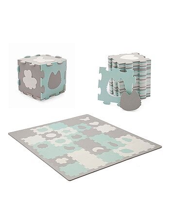 Tapis Mousse Kinderkraft LUNO SHAPES avec 30 Puzzles, Formes Découpées et Sac Inclus