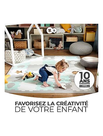 Tapis Mousse Kinderkraft LUNO SHAPES avec 30 Puzzles, Formes Découpées et Sac Inclus