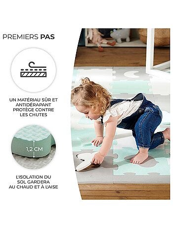 Tapis Mousse Kinderkraft LUNO SHAPES avec 30 Puzzles, Formes Découpées et Sac Inclus