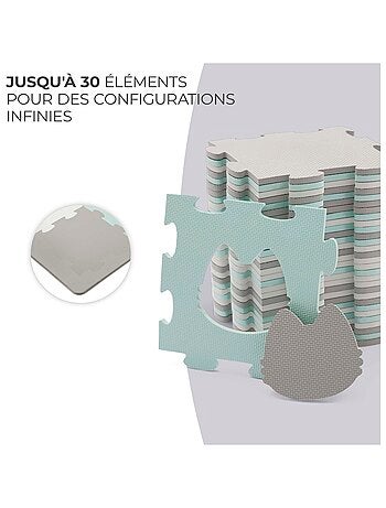 Tapis Mousse Kinderkraft LUNO SHAPES avec 30 Puzzles, Formes Découpées et Sac Inclus