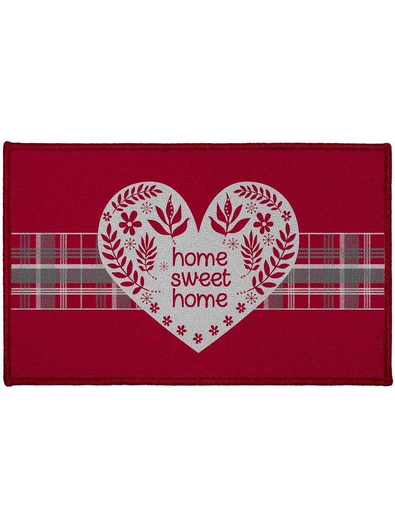 Tapis Multi-usage 50x80cm Home Sweet Home Rouge - Kiabi
