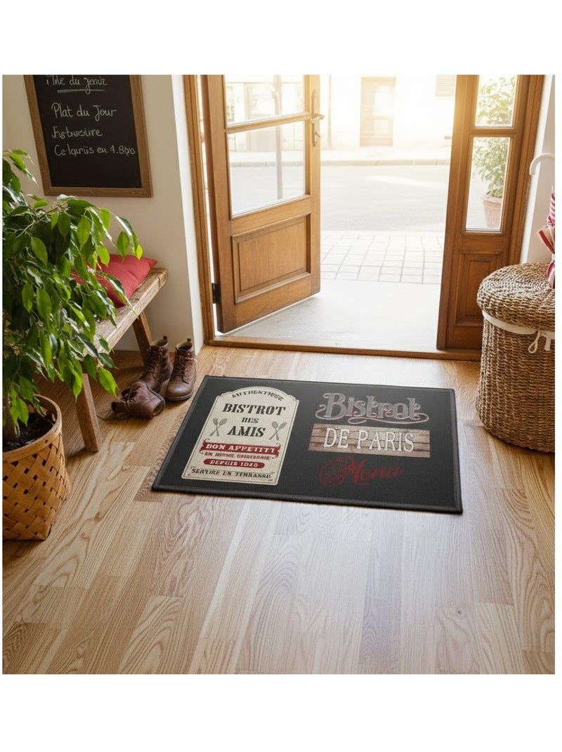 Tapis Multi usage Bistrot des amis Noir - Kiabi