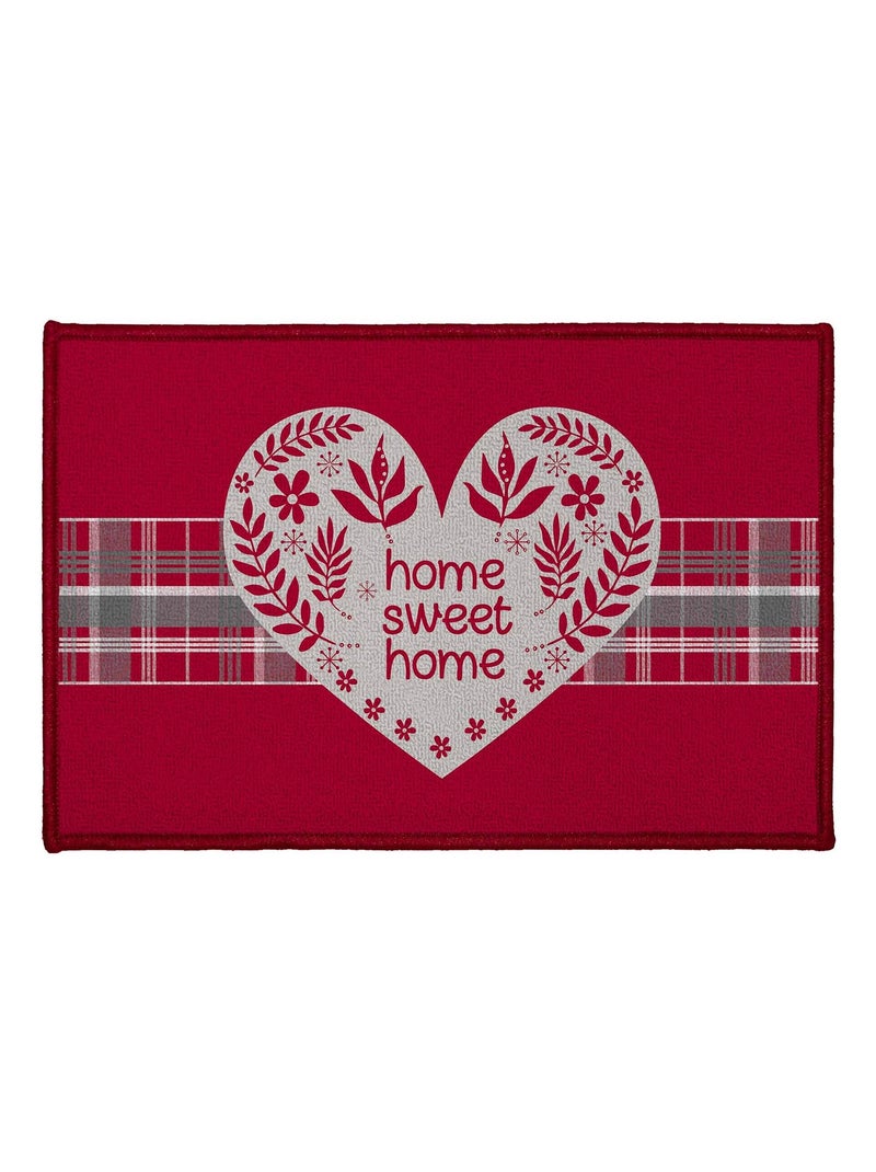 Tapis Multi-usage Collection Home Sweet Home Rouge - Kiabi