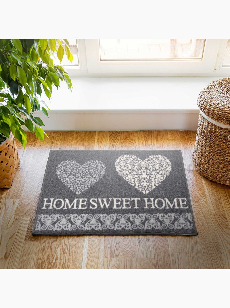Tapis Multi-usage Collection Mathilda home sweet home Gris - Kiabi