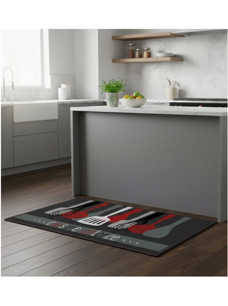 Tapis Multi-usage Cuisine Colorée Noir - Kiabi