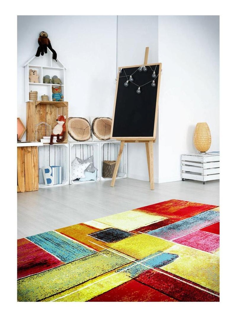Tapis multicolore abstrait polypropylène design Campden Multicolore - Kiabi