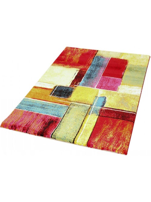 Tapis multicolore abstrait polypropylène design Campden - Kiabi