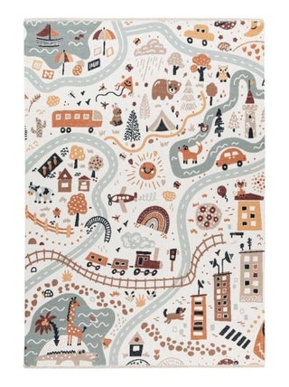 Tapis multicolore enfant lavable en machine plat Malika