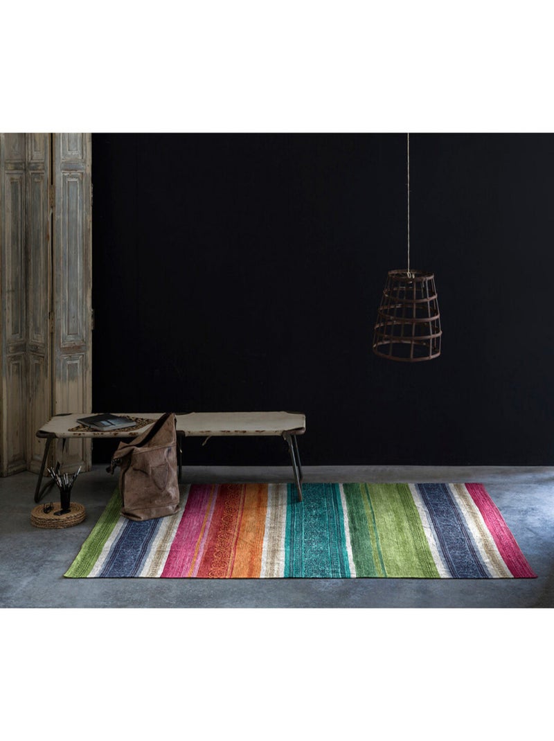 Tapis multicolore rayé plat intérieur Clarissa Multicolore - Kiabi