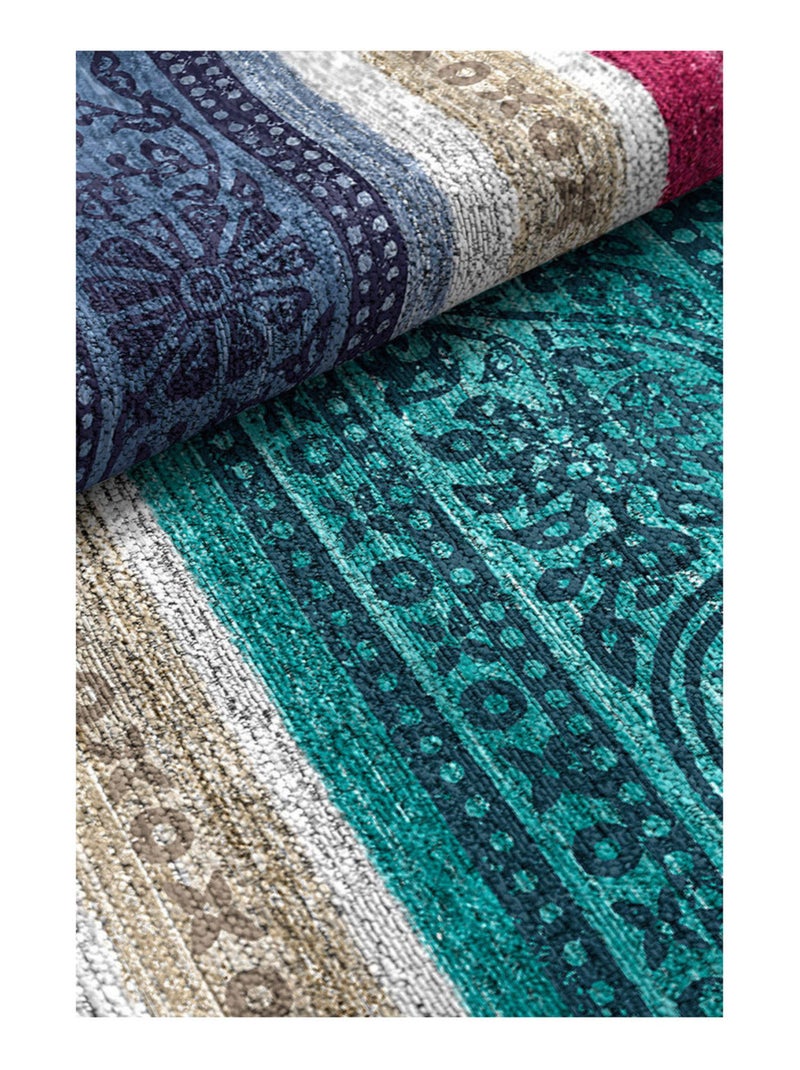 Tapis multicolore rayé plat intérieur Clarissa Multicolore - Kiabi