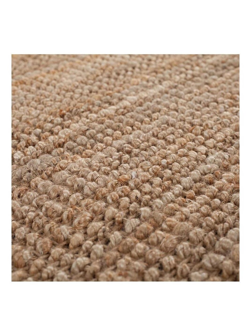 Tapis naturel en jute à franges Boucle Beige - Kiabi