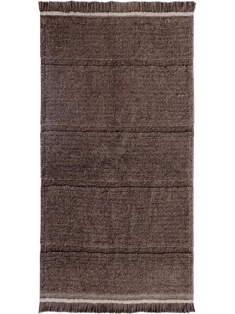 Tapis naturel en laine lavable en machine Steppe Marron - Kiabi