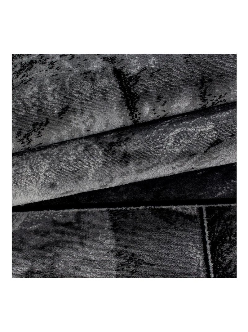 Tapis noir design pour salon rectangle Barkham Noir - Kiabi