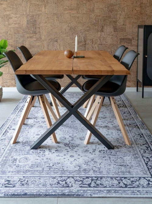 Tapis noir et blanc 160 x 230 cm - House Nordic - Kiabi