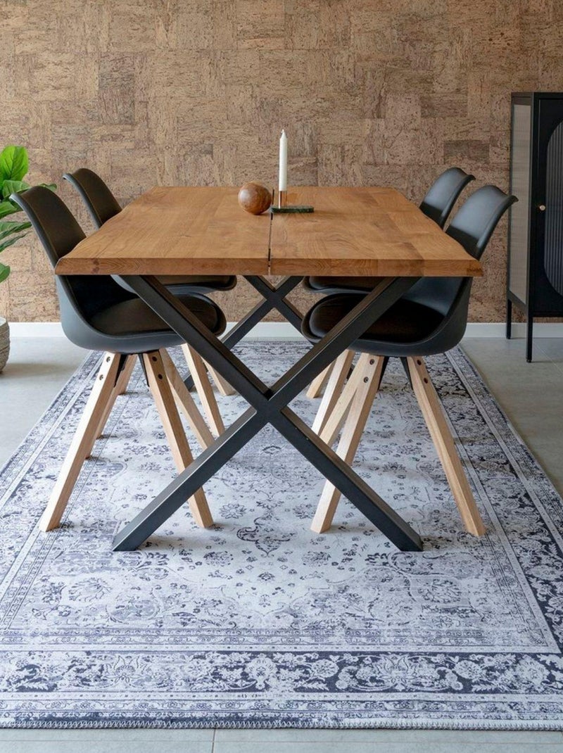 Tapis noir et blanc 160 x 230 cm - House Nordic Blanc - Kiabi