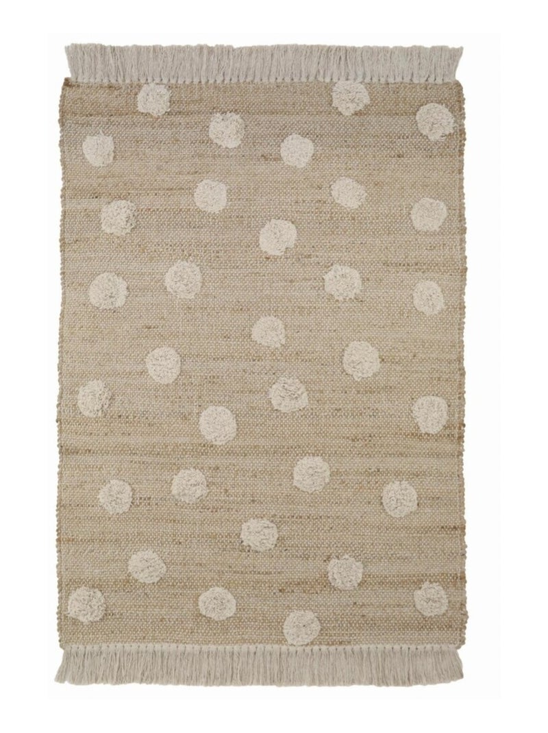 Tapis Nop en jute et coton Beige gris - Kiabi