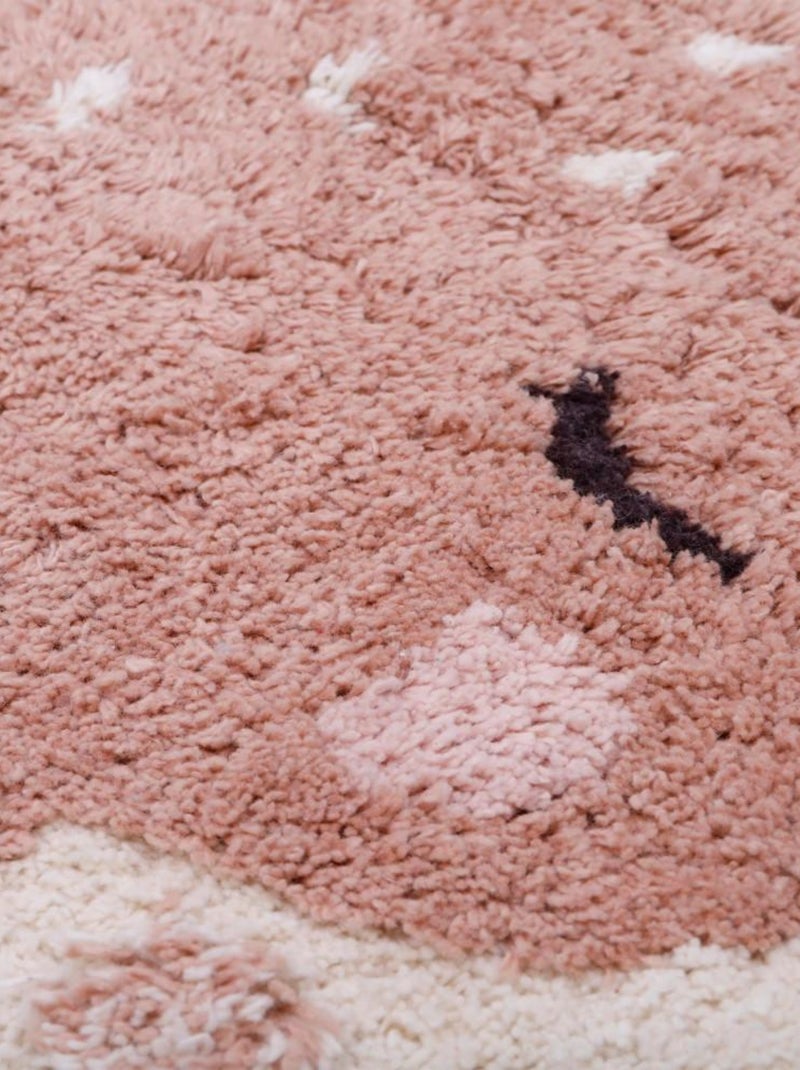 Tapis Oiseaux Birdy en Coton Beige - Kiabi