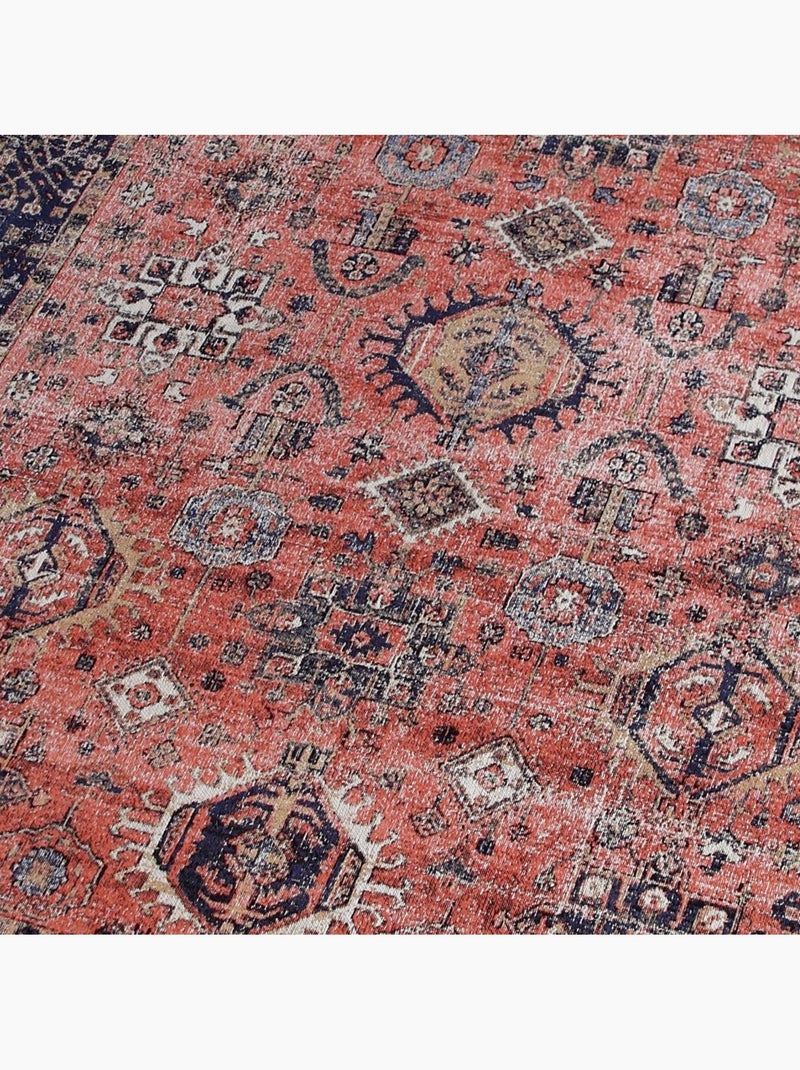 Tapis Orient NOMEDI , tapis en coton Rose - Kiabi