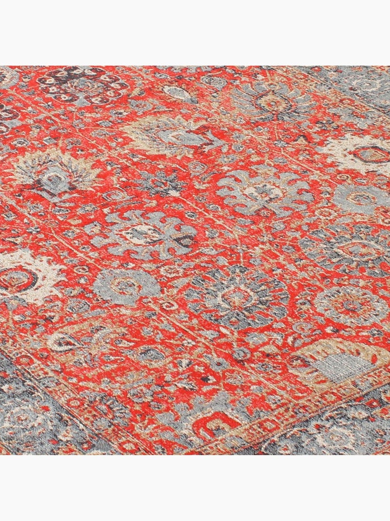 Tapis orient nomedi , tapis en coton Rouge - Kiabi
