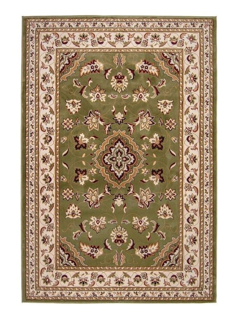 Tapis orient rectangle intérieur courtes mèches Sherborne Vert - Kiabi