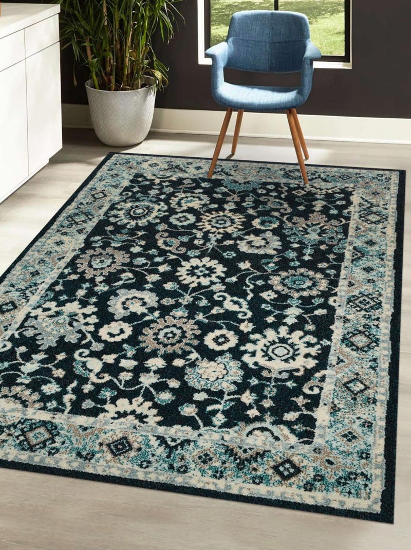 Tapis orient tissé motif classique OLFA Bleu - Kiabi