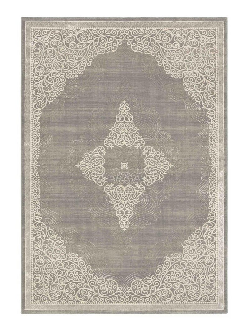 Tapis orient tissé motif ethnique MEDAROND Gris - Kiabi