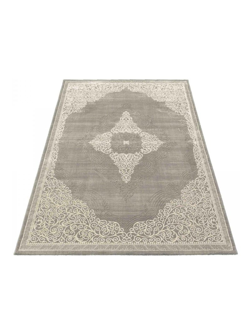 Tapis orient tissé motif ethnique MEDAROND Gris - Kiabi
