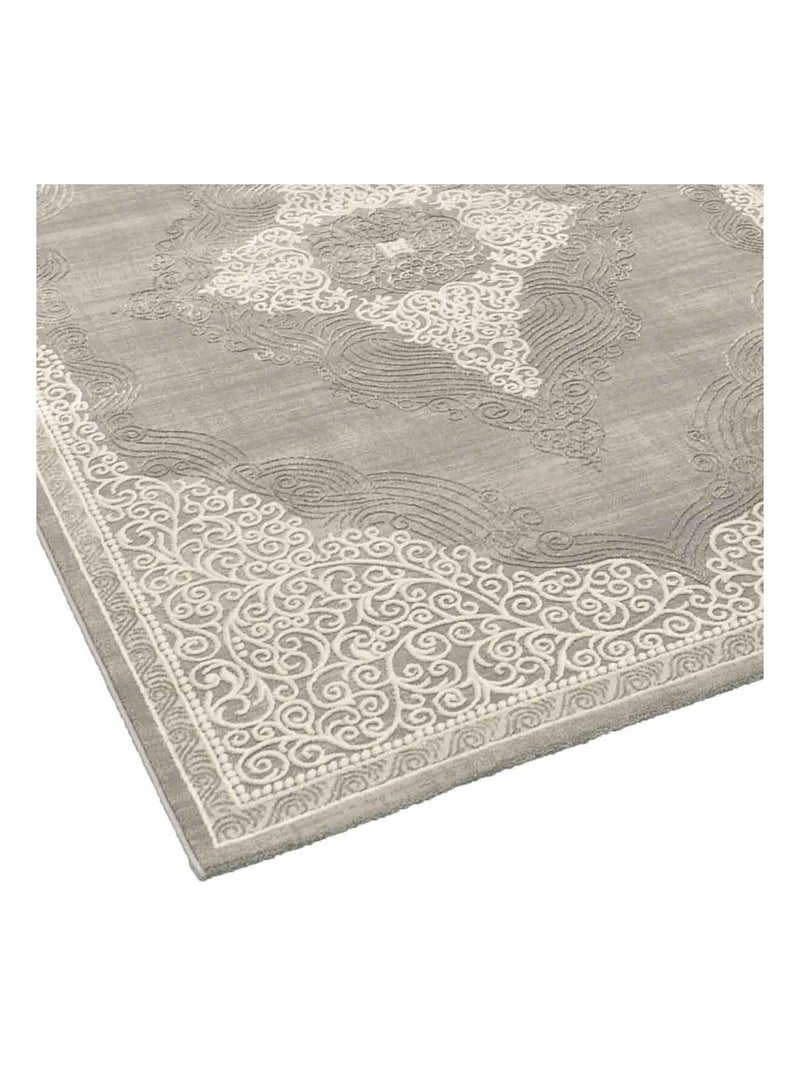 Tapis orient tissé motif ethnique MEDAROND Gris - Kiabi