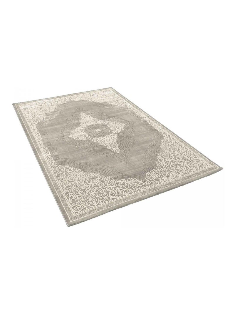 Tapis orient tissé motif ethnique MEDAROND Gris - Kiabi