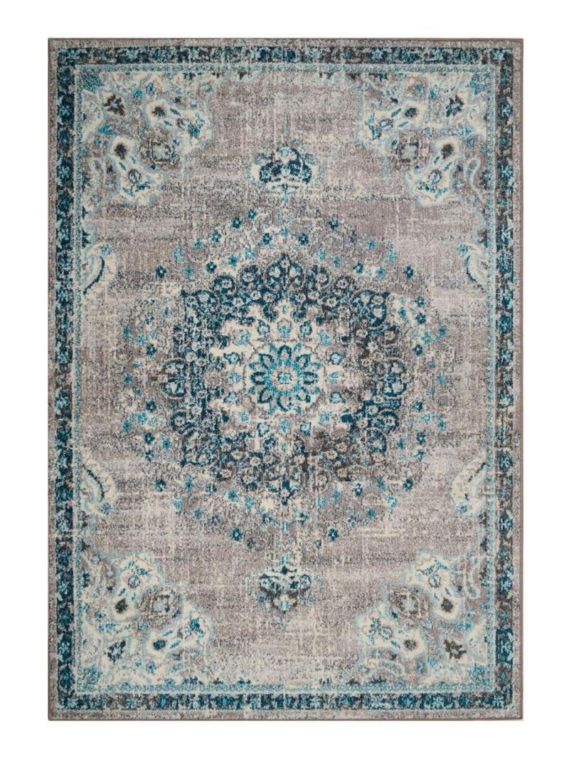 Tapis orient tissé motif traditionnel olda Bleu - Kiabi
