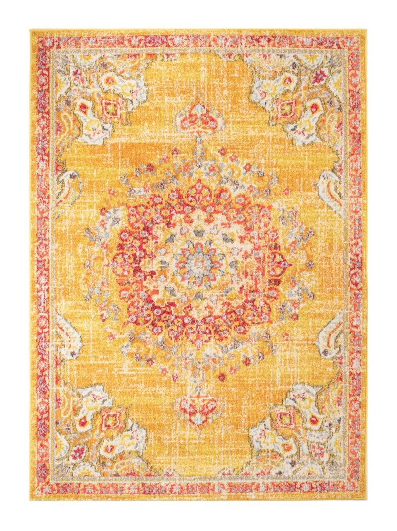 Tapis orient tissé motif traditionnel olda Jaune - Kiabi