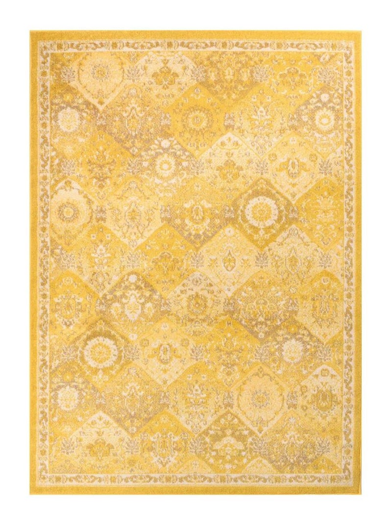 Tapis orient tissé motif traditionnel olna Jaune - Kiabi