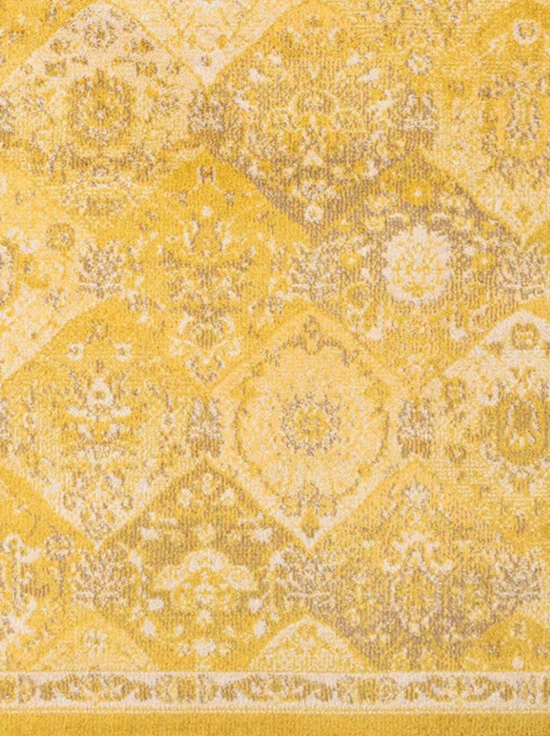 Tapis orient tissé motif traditionnel olna Jaune - Kiabi