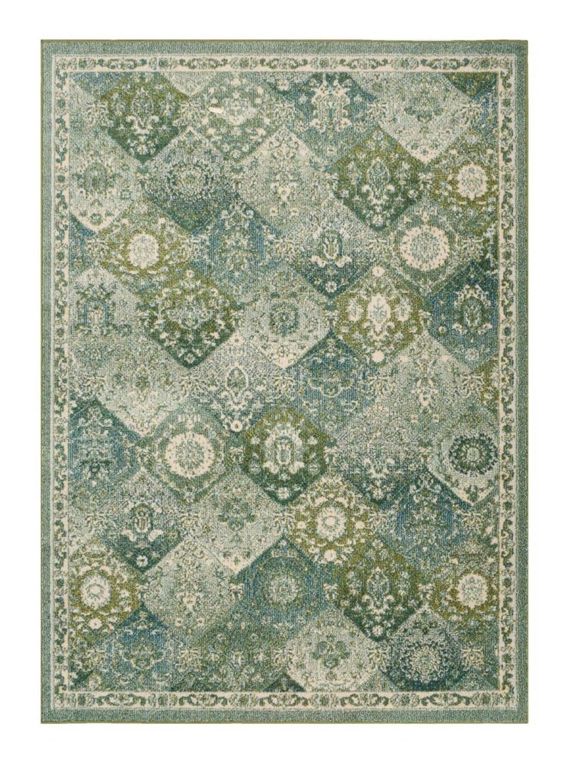 Tapis orient tissé motif traditionnel olna Vert - Kiabi