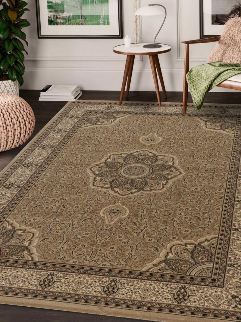 Tapis orient tissé motif traditionnel TIBRICA Beige - Kiabi