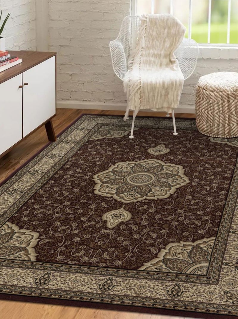 Tapis orient tissé motif traditionnel TIBRICAB Rouge - Kiabi