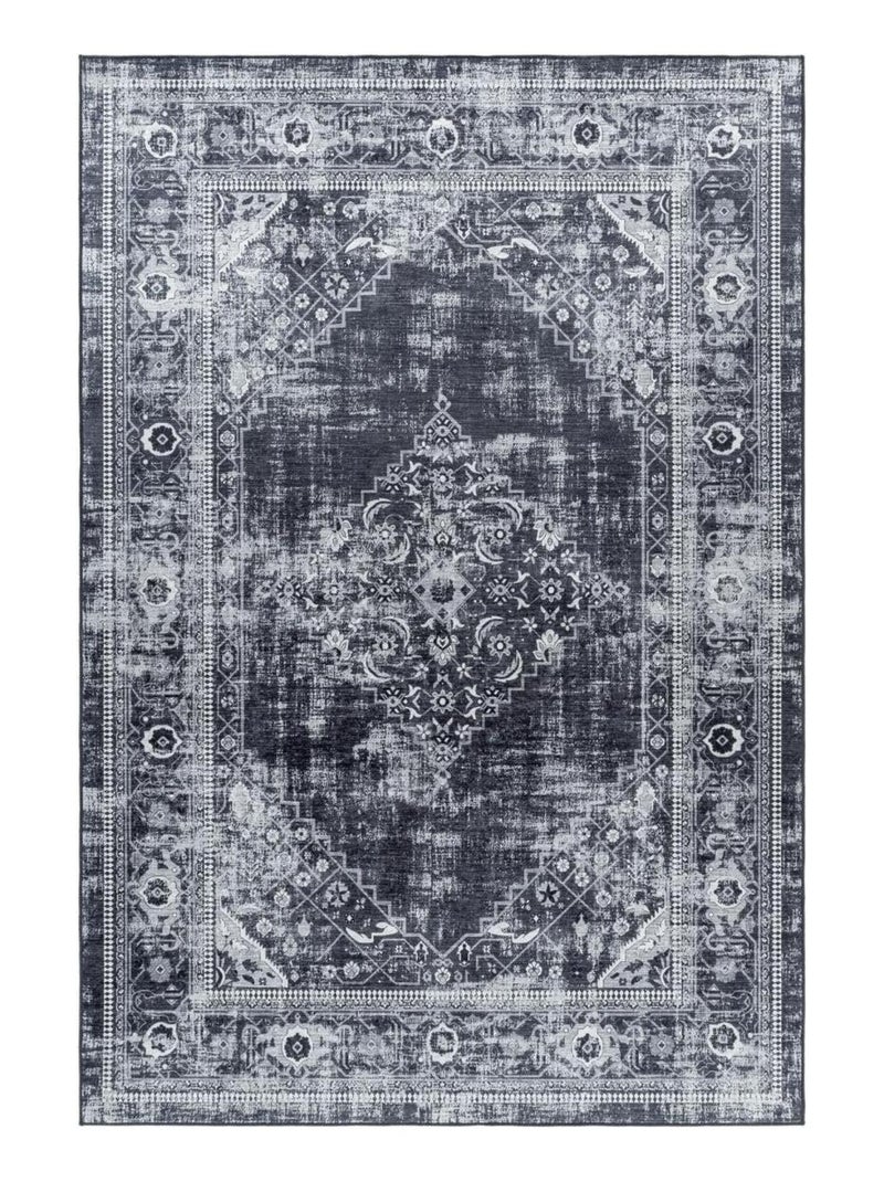 Tapis orient tissé motifs orientaux AKIAK Noir - Kiabi