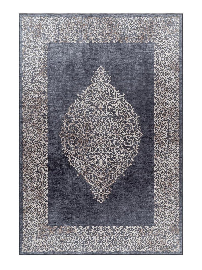 Tapis orient tissé motifs orientaux AKIEK Noir - Kiabi