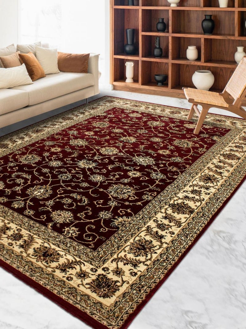 Tapis orient tissé motifs orientaux BISKO 1 Rouge - Kiabi