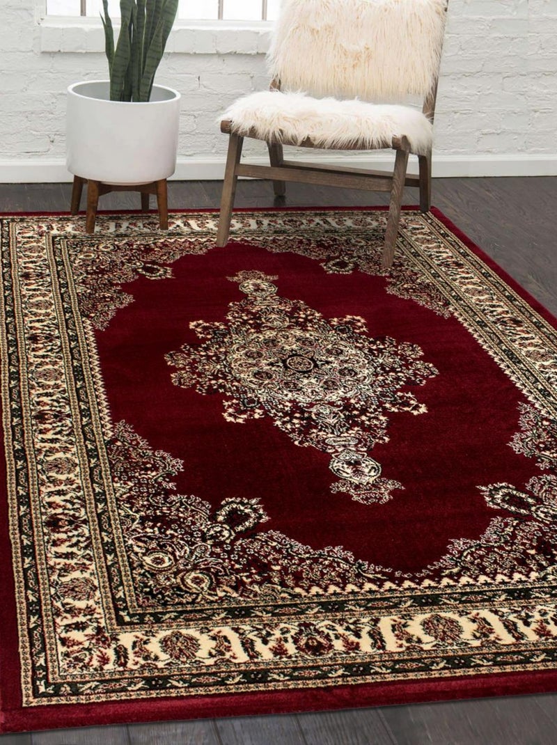 Tapis orient tissé motifs orientaux BISKO 2 Rouge - Kiabi