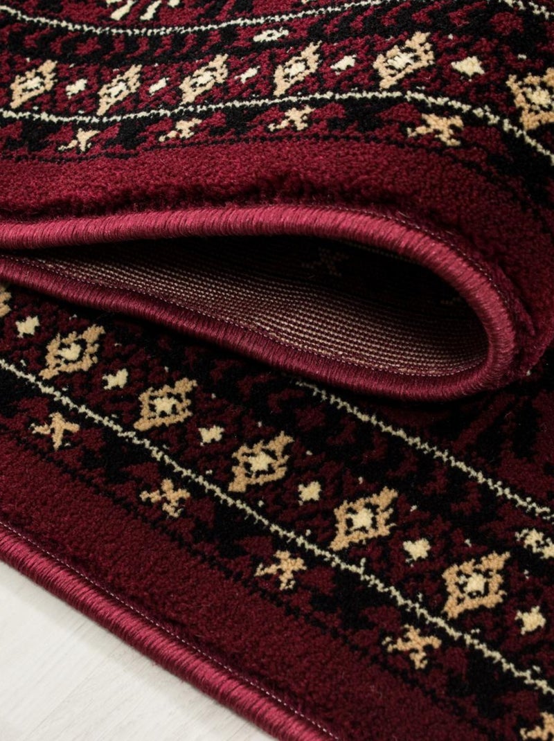 Tapis orient tissé motifs orientaux BISKO 3 Rouge - Kiabi
