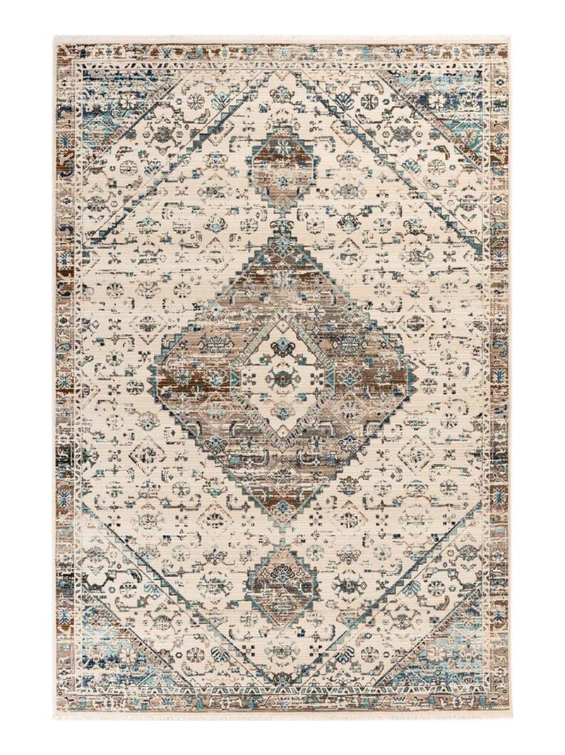 Tapis oriental rectangle en polypropylène Mia Ecru - Kiabi