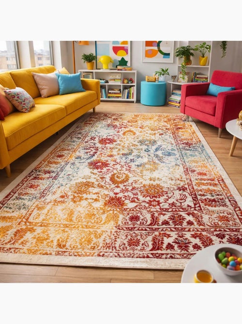 Tapis oriental tissé motif ancestral DESTRUCT 1 - Kiabi