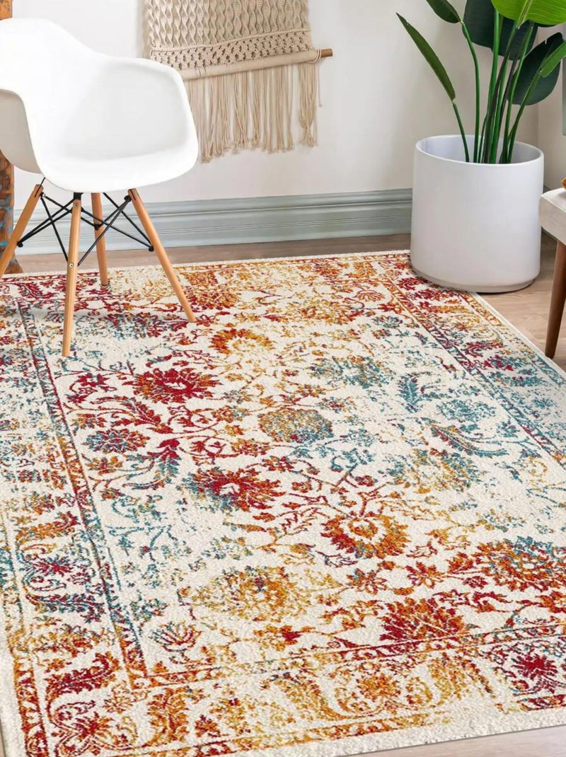 Tapis oriental tissé motif ancestral DESTRUCT 1 Multicolore - Kiabi