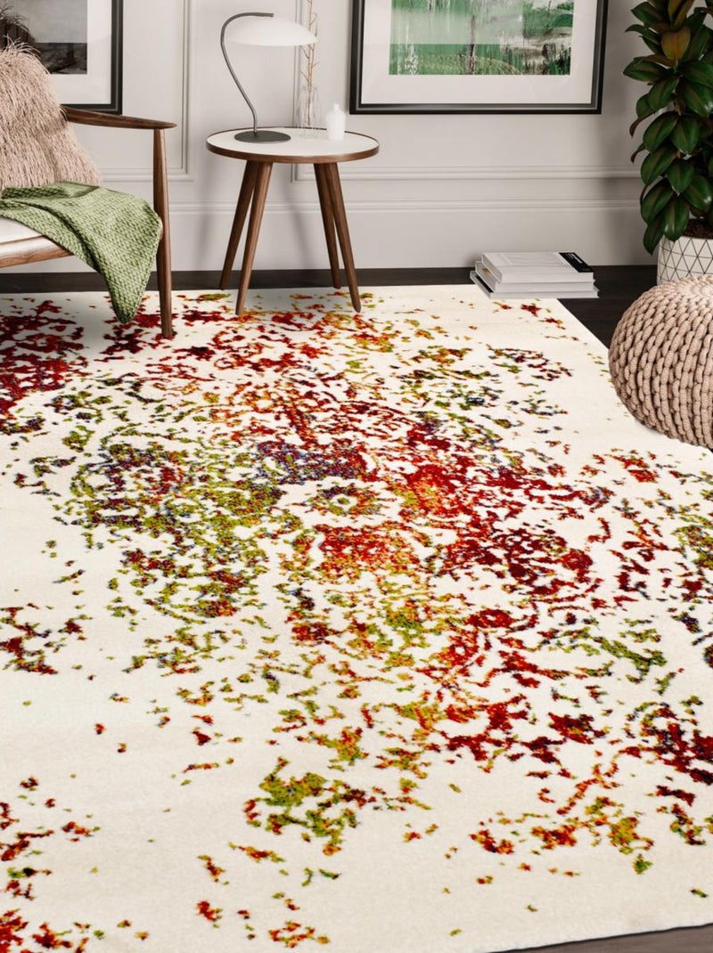 Tapis oriental tissé motif ancestral DESTRUCT 2 Multicolore - Kiabi